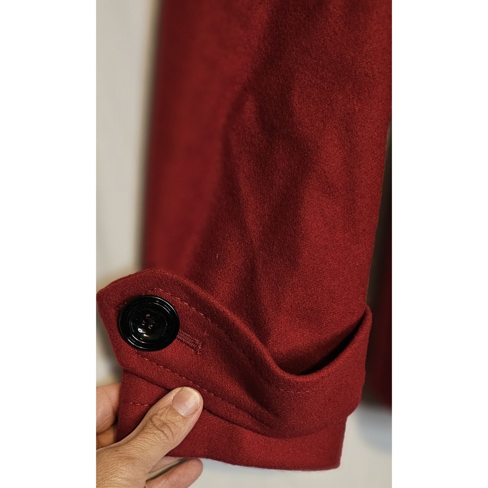Gap Jacket Womens Red Wool Heavy Lined Button Double Breasted PeaCoat XS - Picture 4 of 11